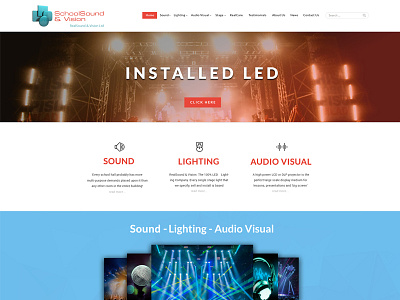 School Sound Vision clean design flat design landing page led lights minimal design responsive design ui design web design