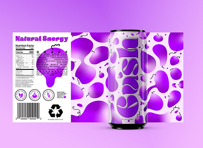 GUSH_Grape branding design grape graphic design illustration juice logo packaging purple soda