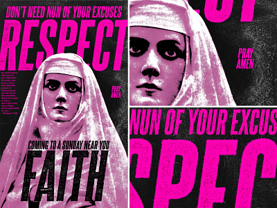 Respect Faith Poster bitmap faith graphic design nun poster print religion respect rough