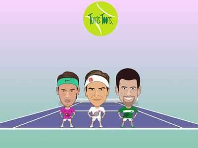 TENNIS GOATs - Tooned by me in Figma branding design graphic design illustration vector