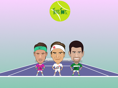 TENNIS GOATs - Tooned by me in Figma