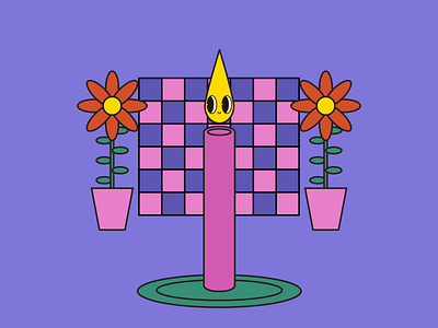 Cute Candle 
Vector Illustration
