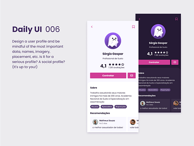 Daily UI 006 - Perfil de Usuário dailyui design designui redesign ui uidesign