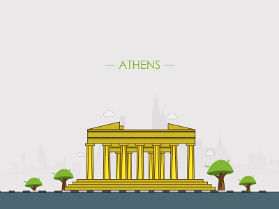 Athens City illustration - 100 post challenge - Shot - 5 caricature chennai designer city illustration design digitalart illustration illustrator vector