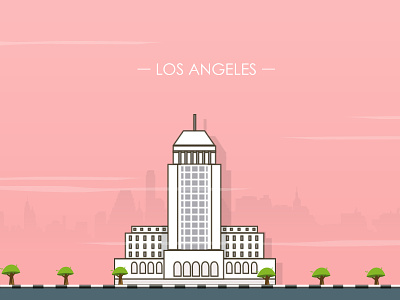 Los Angeles City illustration - 100 post challenge - Shot - 7
