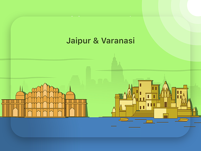 Jaipur & Varanasi illustration - 100 post challenge - Post - 12 asia caricature chennai designer digitalart graphic designer illustration illustrator india logo tourism visual design