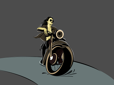 Girl Bike Riding illustration - 100 post challenge - Post - 14