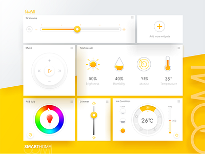 Smart home widgets for pad