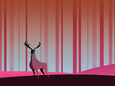 Deer animal clean colour deer design forest illustration minimalistic series sketch tree vector wood