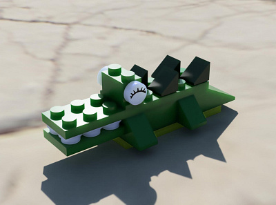Lego crocodile render 3d 3d model design fusion 360 illustration lego render