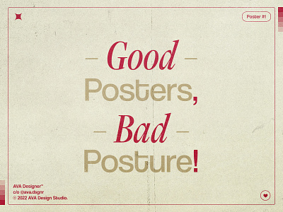 "Good Posters, Bad Posture!" [poster] aesthetic art colors creative design graphic design poster retro typography