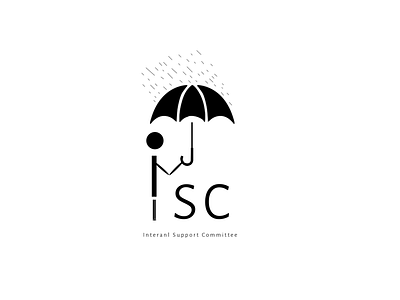Logo Design committee illustration internal logo man rain stick figure support umbrella