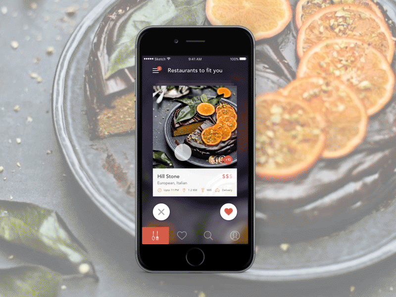 Food App after effects app delicious dislike food interaction design like mobile mobile app swipe screen ui ux