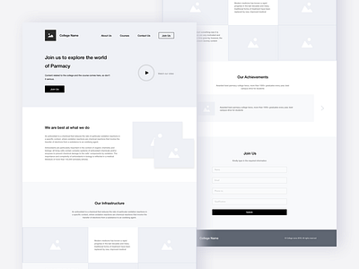 Home Page Wireframe design home page landing page simple ui uiux ux website wireframe