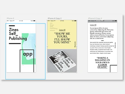 WIP Zine-App app design fanzine futura product design sketch ui ux wip zine