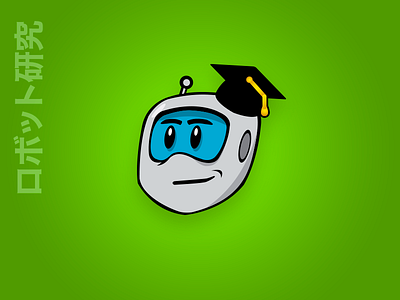 Video Platform Mascot: Study black blue cartoon education green grey illustration mascot robot video white yellow