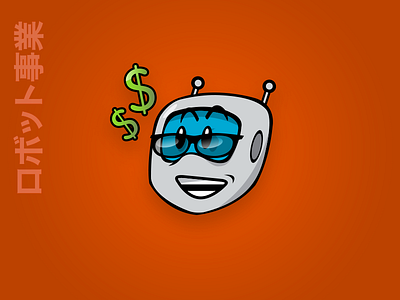 Video Platform Mascot: Business black blue business cartoon green grey illustration mascot orange robot video white