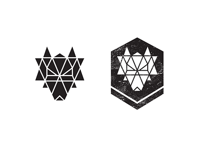 Wolf Logomark III black crest dog geometric logo logomark shield vector white wolf