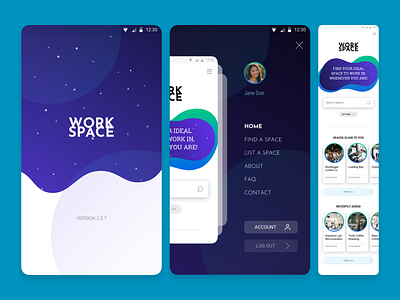 WIP - Mobile Web App app black blue design gradient green greens logo organic purple ui vector white