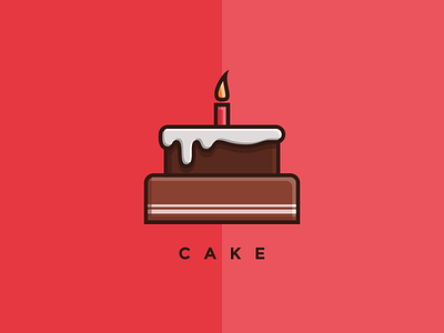 Cake Illustration 2d colorful flat icon illustration illustrator simple type vector