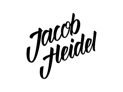 'Jacob Heidel' Lettering black and white brush pen client flat font illustration illustrator lettering type typography vector