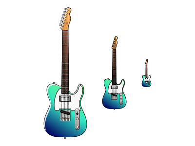 'Fender Telecaster' 2d colorful fender flat guitar icon illustration illustrator logo vector