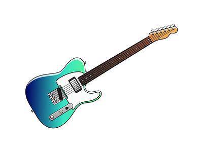 'Fender Telecaster' 2d colorful fender flat guitar icon illustration illustrator logo vector