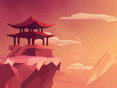 'Low Poly Roof Of The World' (Flat Illustration)