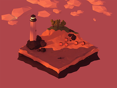 Low Poly Piece Of Beach