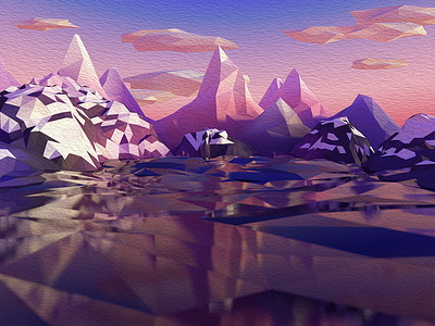 Low Poly Snowy Mountains 3d blender ice low poly model mountains render scene snow texture