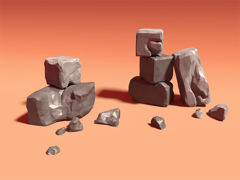 Low Poly Chiseled Stone Bricks by David Glissmann on Dribbble