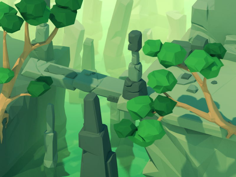 Low Poly Isometric Landscape [WIP] by David Glissmann on Dribbble