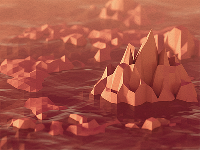 Low Poly Abstract Island I 3d blender island light low poly minimalistic model render scene water