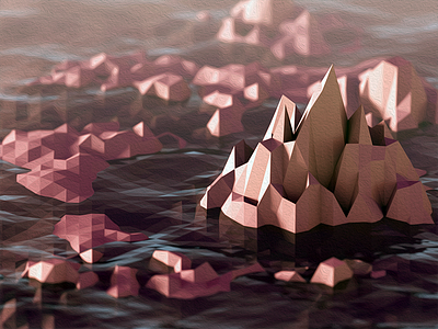 Low Poly Abstract Island II 3d blender island light low poly minimalistic model render scene water