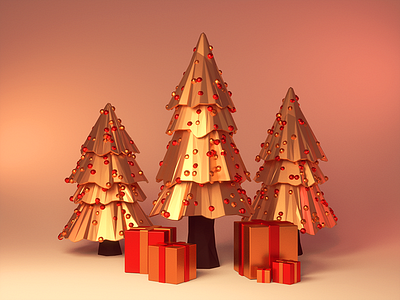 Merry Christmas! 3d blender christmas decoration gift glossy render tree