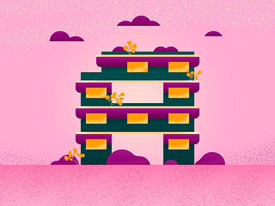 36 Day Of Type — Day A • Apartment 36daysoftype clean flat geometric gradient graphic house illustration illustrator texture vector