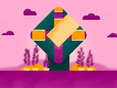 36 Days Of Type — Day C • Cube House 36daysoftype clean flat geometric gradient graphic house illustration illustrator texture vector