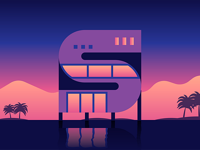 36 Days Of Type — S 36daysoftype clean flat geometric gradient graphic house illustration illustrator texture vector