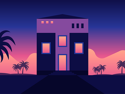 36 Days Of Type — T 36daysoftype clean flat geometric gradient graphic house illustration illustrator texture vector