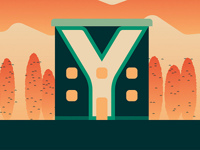 36 Days Of Type — Y 36daysoftype clean flat geometric gradient graphic house illustration illustrator texture vector