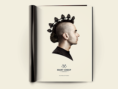 Mary Sheep Print Ad crown design hair hairdresser mary poster print punk queen sheep style