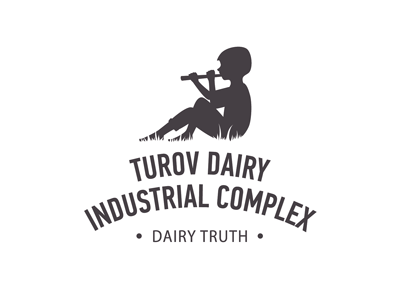 Turov Dairy Industrial Complex boy cheese cowherd dairy flute grass logo nature