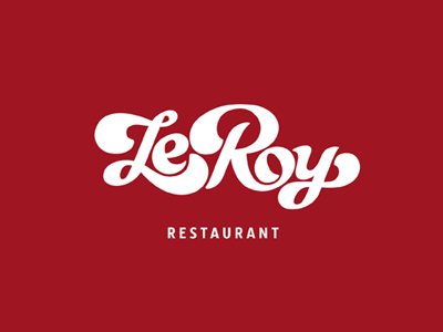 Leroy lettering logo restaurant