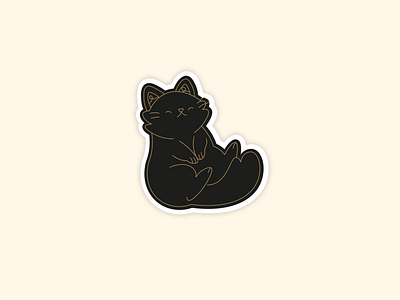 Fatty Cat cat illustration sticker