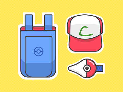Modern trainer essentials. design icons illustration nintendo pokemon vector