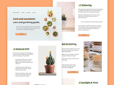 Daily UI: Day 3 - Landing Page (plant care & guide) cactus guide homepage plants succulent user interface web web design website