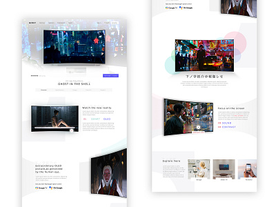 SONY X Ghost in the Shell Website Design art direction branding clean desktop futuristic minimalistic screen design sketch ui website website design website designer