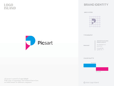 PICSART LOGO DESIGN app app logo best dribble shot best logo best logo 2022 branding design graphic design logo logo and branding logo design minimalist logo p logo pick logo picsart logo pie chart pie chart logo play logo top logo on dribble ui