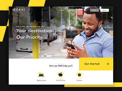 Taxi anyone? landing page taxi ui