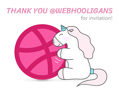 First shot! dribbble ball first shot hello dribbble illustration invitation pink unicorn